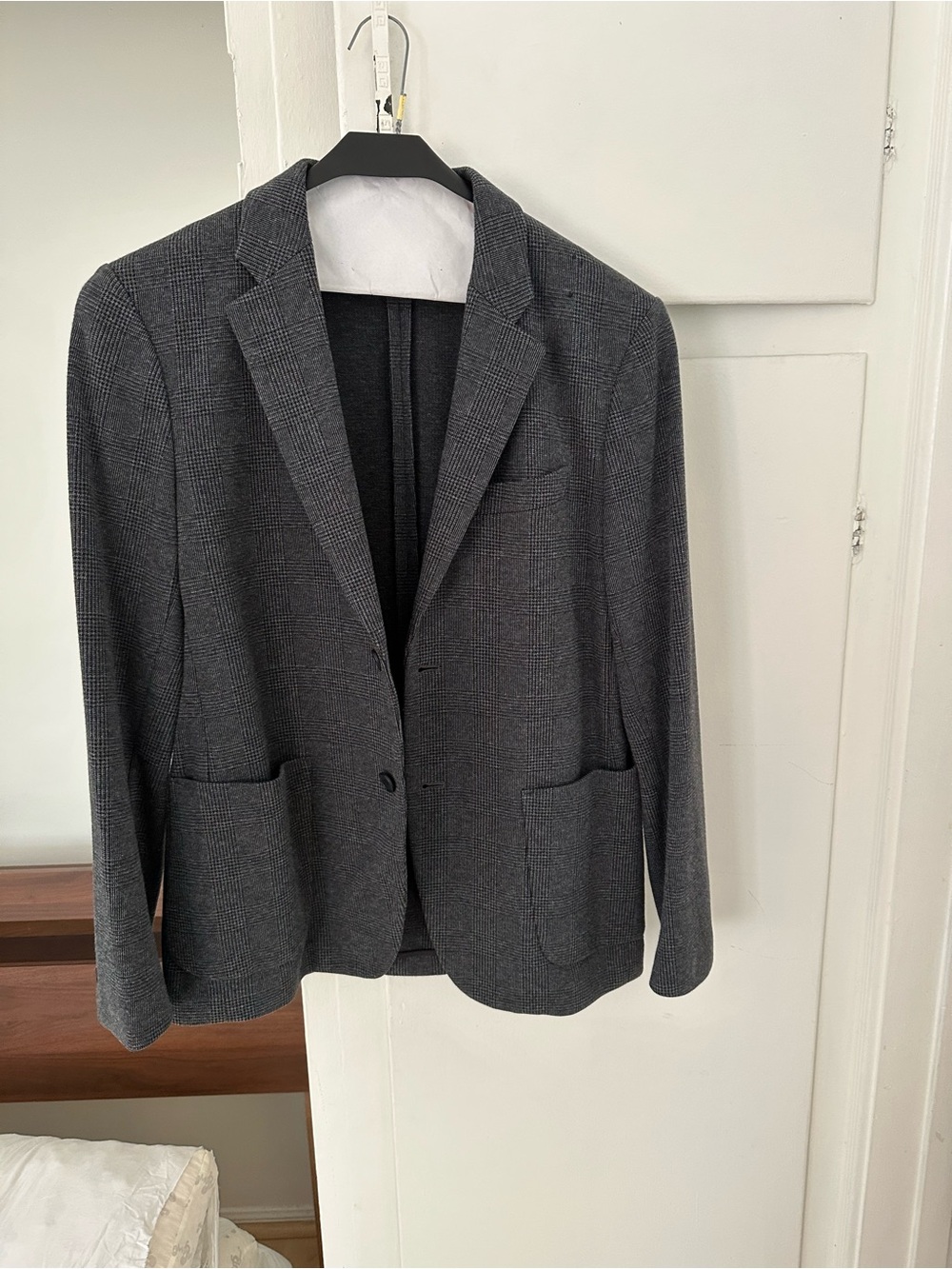 Uniqlo Men's Gray Plaid Two Button Blazer Medium